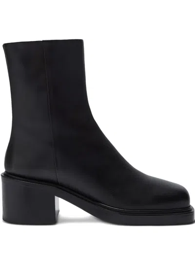 Aeyde Zip-front Square-toe Boots In Black