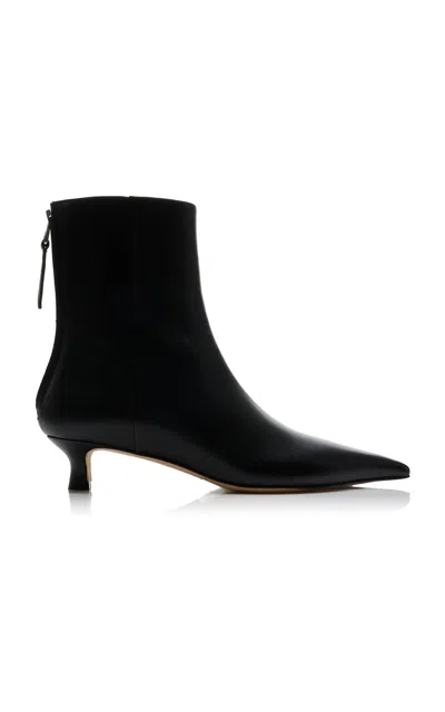 Aeyde Zoe Leather Ankle Boots In Black