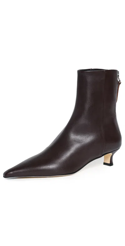 Aeyde Zoe Leather Ankle Boots Moka In Brown