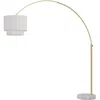 Af Lighting Arched Floor Lamp W/ Fabric Shade, 67"-75"wx75"-86"h, 16" Base, 1-100w