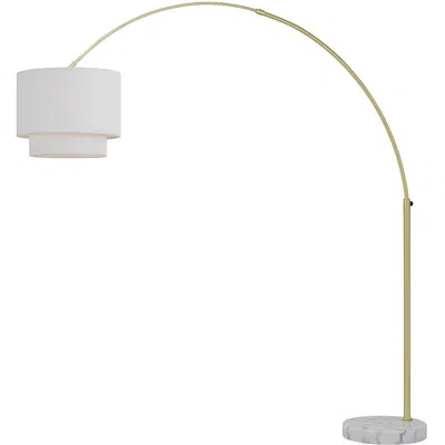 Af Lighting Arched Floor Lamp W/ Fabric Shade, 67"-75"wx75"-86"h, 16" Base, 1-100w