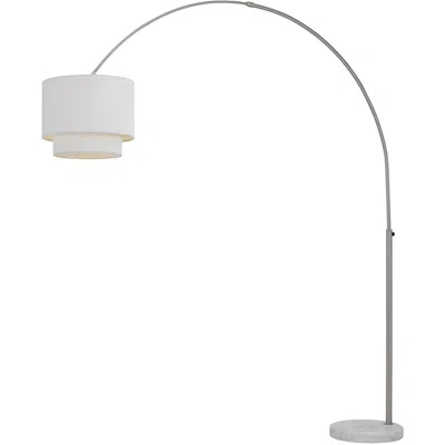 Af Lighting Arched Floor Lamp W/ Fabric Shade, 67"-75"wx75"-86"h, 16" Base, 1-100w