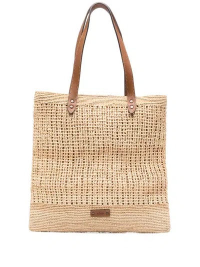 Afar 'baaco' Beige Raffia Tote Bag