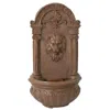 Afd Terra Cotta Lion Hanging Wall Fountain In Brown
