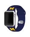 Affinity Bands Michigan Wolverines 38/40/41mm Apple Watch Team Color Silicone Sport Band In Transparent