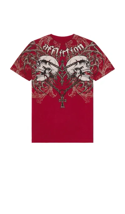 Affliction Collapse Tee In Red