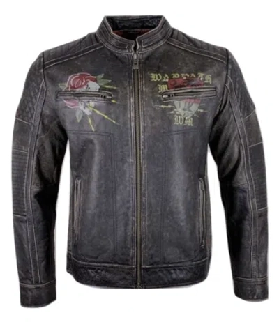 Pre-owned Affliction Leather Fast Motors Jacket Limited Edition Black Vintage Biker Mma