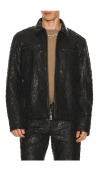Affliction Quilted Cross Leather Jacket In Black