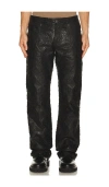 Affliction Quilted Cross Leather Pant In Black