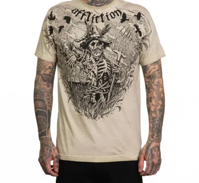 Affliction Silent Curse Tee In Snos-sand Oil Stain In Gray