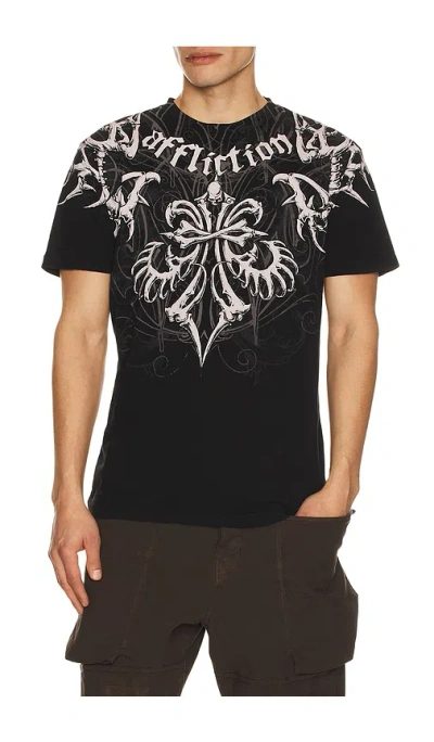 Affliction Skeleton Tee In Black