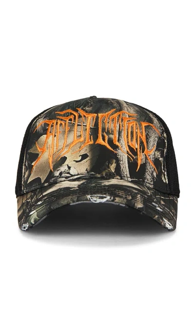 Affliction Skull Tree Camo Hat In Black