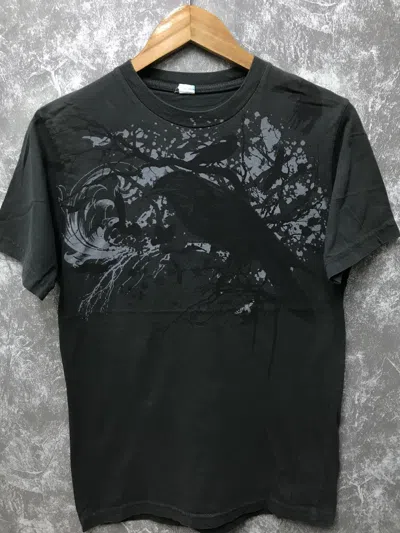 Pre-owned Affliction Southpole Crow Y2k Graphic Tee In Gray