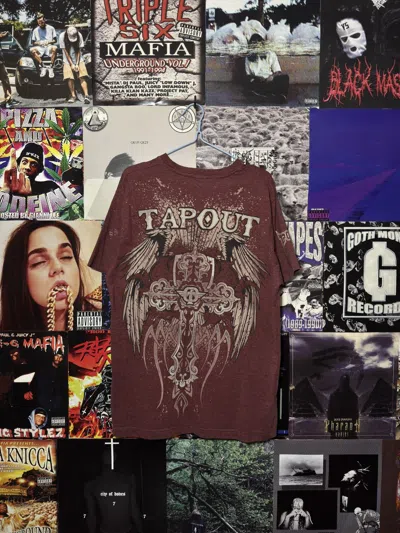 Pre-owned Affliction Vintage Tapout Crosses Y2k Tee T Shirt In Multi