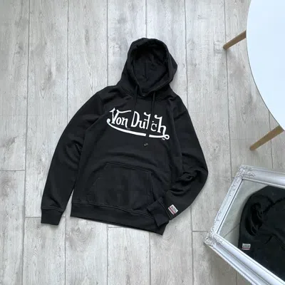 Pre-owned Affliction Vintage Von Dutch Big Logo Hoodie Japan Y2k Sweatshirt In Black