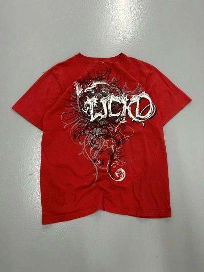 Pre-owned Affliction X Jnco Crazy Vintage Y2k Affliction Style Goth Grunge T-shirt Skate In Red