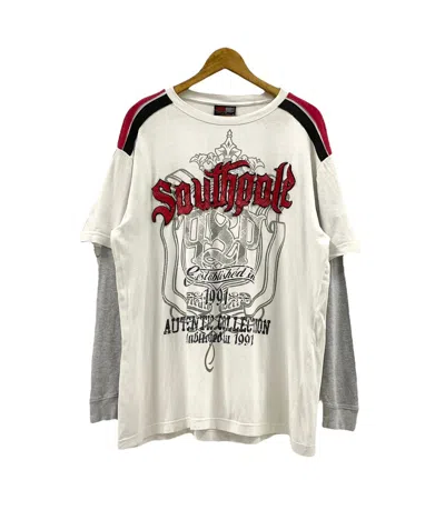 Pre-owned Affliction X Jnco Vintage Southpole Spellout Tshirt In White