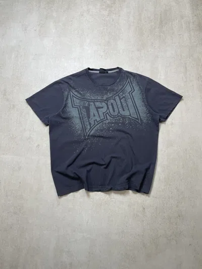 Pre-owned Affliction X Tapout Crazy Vintage Tapout Big Logo Affliction Baggy T-shirt Tee In Grey