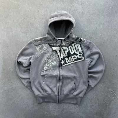 Pre-owned Affliction X Tapout Crazy Vintage Y2k Tapout Hoodie Grunge Cyber Affliction Jnco In Grey