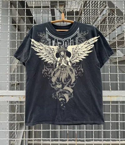 Pre-owned Affliction X Tapout Vintage Tapout Wings Affliction Shirt Y2k Streetwear Tee In Black