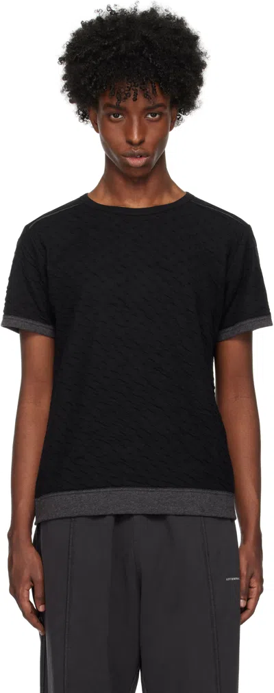 Affxwrks Black & Gray Reversible T-shirt In Blkgr