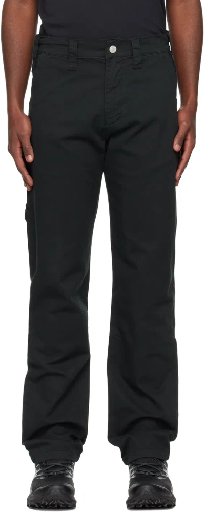 Affxwrks Black Utility Cargo Pants In Washed Black