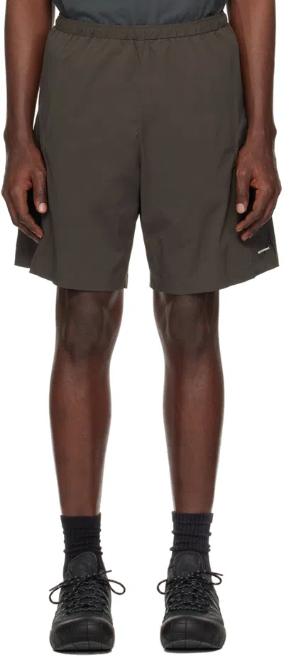 Affxwrks Brown Flex Shorts In Shale Brown