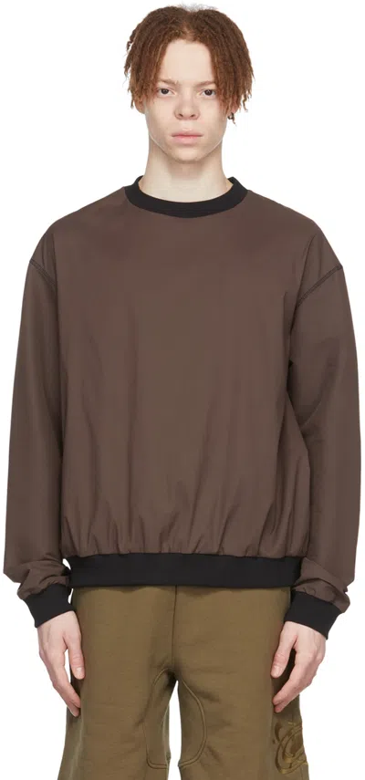 Affxwrks Brown Nylon Sweatshirt In Russet