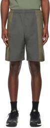 Affxwrks Balance Panelled Shell Shorts In Grey Seersucker
