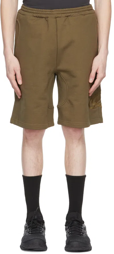 Affxwrks Intel. Logo-embroidered Cotton-jersey Shorts In Mud