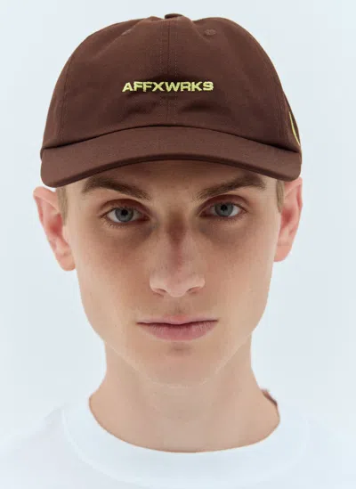 Affxwrks Logo Embroidery Baseball Cap In Brown