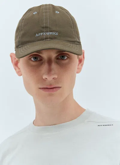 Affxwrks Logo Embroidery Baseball Cap In Khaki