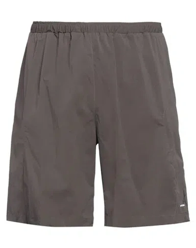 Affxwrks Man Shorts & Bermuda Shorts Dark Brown Size L Cotton, Elastane, Nylon