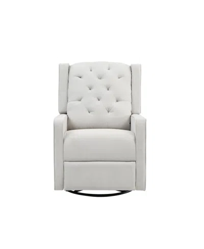 Afg Baby Furniture 40" Polyester Ava Swivel Glider Recliner In Gray