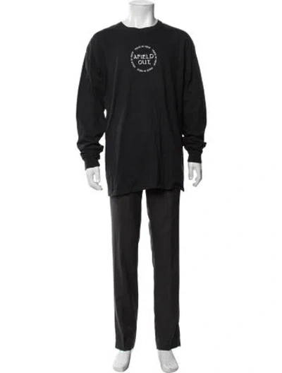 Pre-owned Afield Out Graphic Print Long Sleeve Shirt In Black