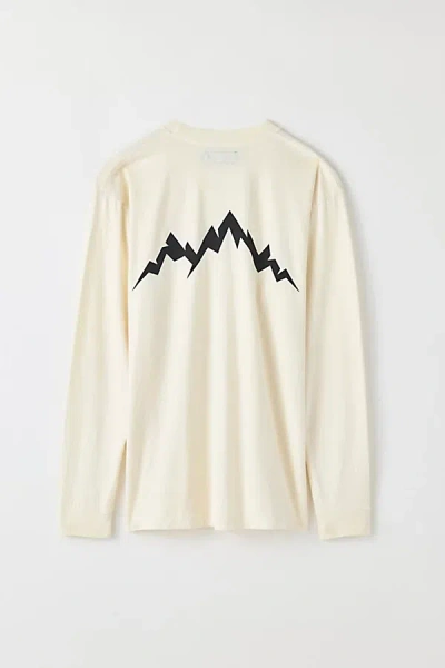 Afield Out Mountain Graphic Long Sleeve Tee In Ivory, Men's At Urban Outfitters In Yellow