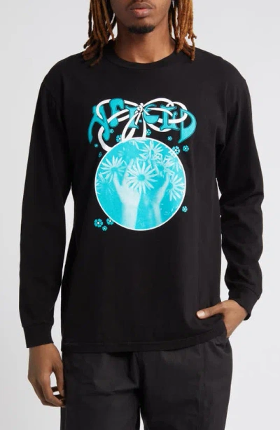 Afield Out Petals Long Sleeve Cotton Graphic T-shirt In Black