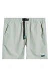 Afield Out Sierra Belted Climbing Shorts In Gray