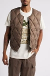 Afield Out Stone Puffer Vest In Brown