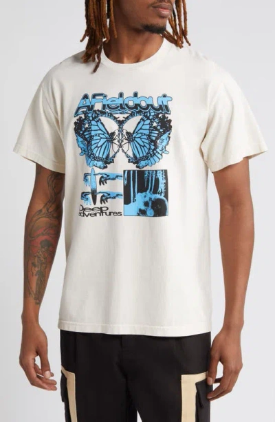 Afield Out Unknown Cotton Graphic T-shirt In Bone