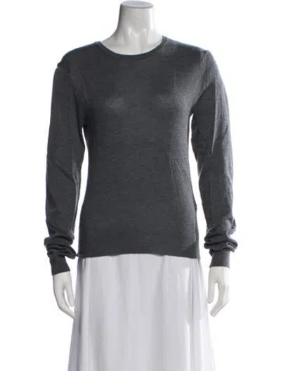 Pre-owned Aflalo Cashmere Crew Neck Sweater In Grey