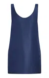 Aflalo Elide Silk Mini Dress In Blue