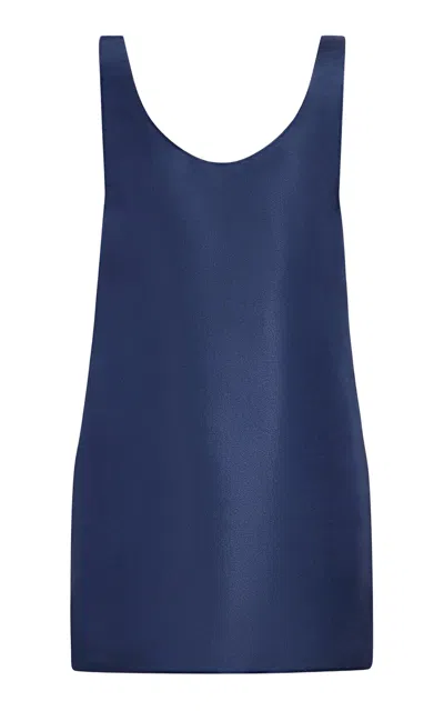 Aflalo Elide Silk Mini Dress In Blue