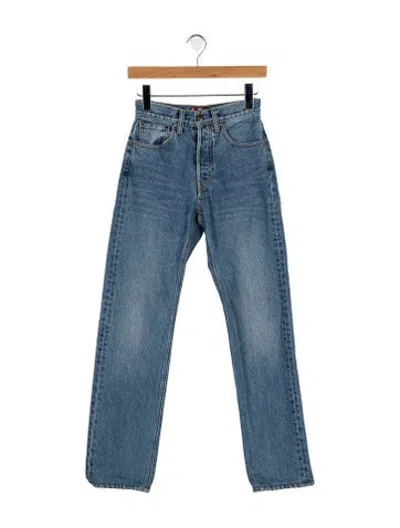 Pre-owned Aflalo High-rise Straight Leg Jeans In Blue