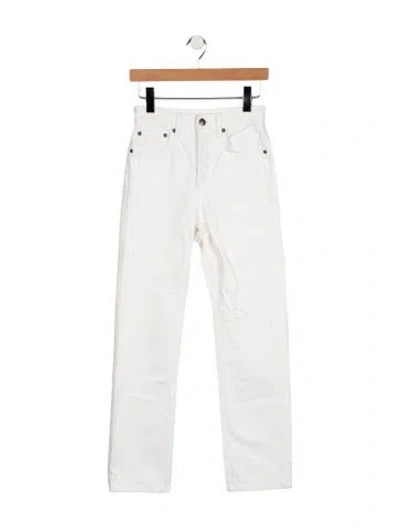 Pre-owned Aflalo High-rise Straight Leg Jeans In White