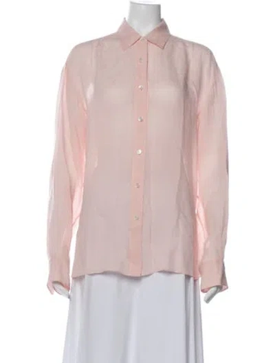 Pre-owned Aflalo Long Sleeve Blouse In Pink
