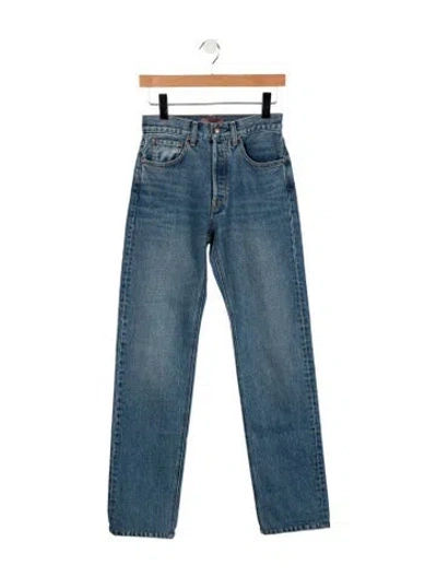 Pre-owned Aflalo Mid-rise Straight Leg Jeans In Blue