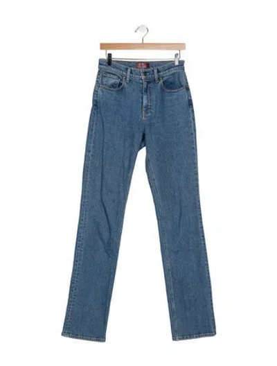 Pre-owned Aflalo Mid-rise Straight Leg Jeans In Blue