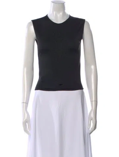 Pre-owned Aflalo Silk Crew Neck Top In Black