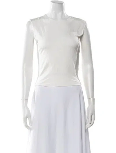 Pre-owned Aflalo Silk Crew Neck Top In White
